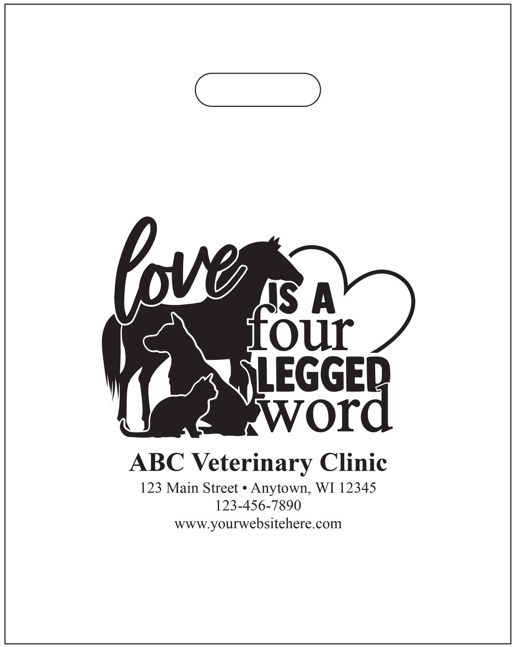 PTL69- Personalized Plastic Tote Bag - 12" x 15" (Multiple Bag & Imprint Colors Available) (PTL69) 2 PTL69- Personalized Plastic Tote Bag - 12" x 15" (Multiple Bag & Imprint Colors Available) (PTL69) 2