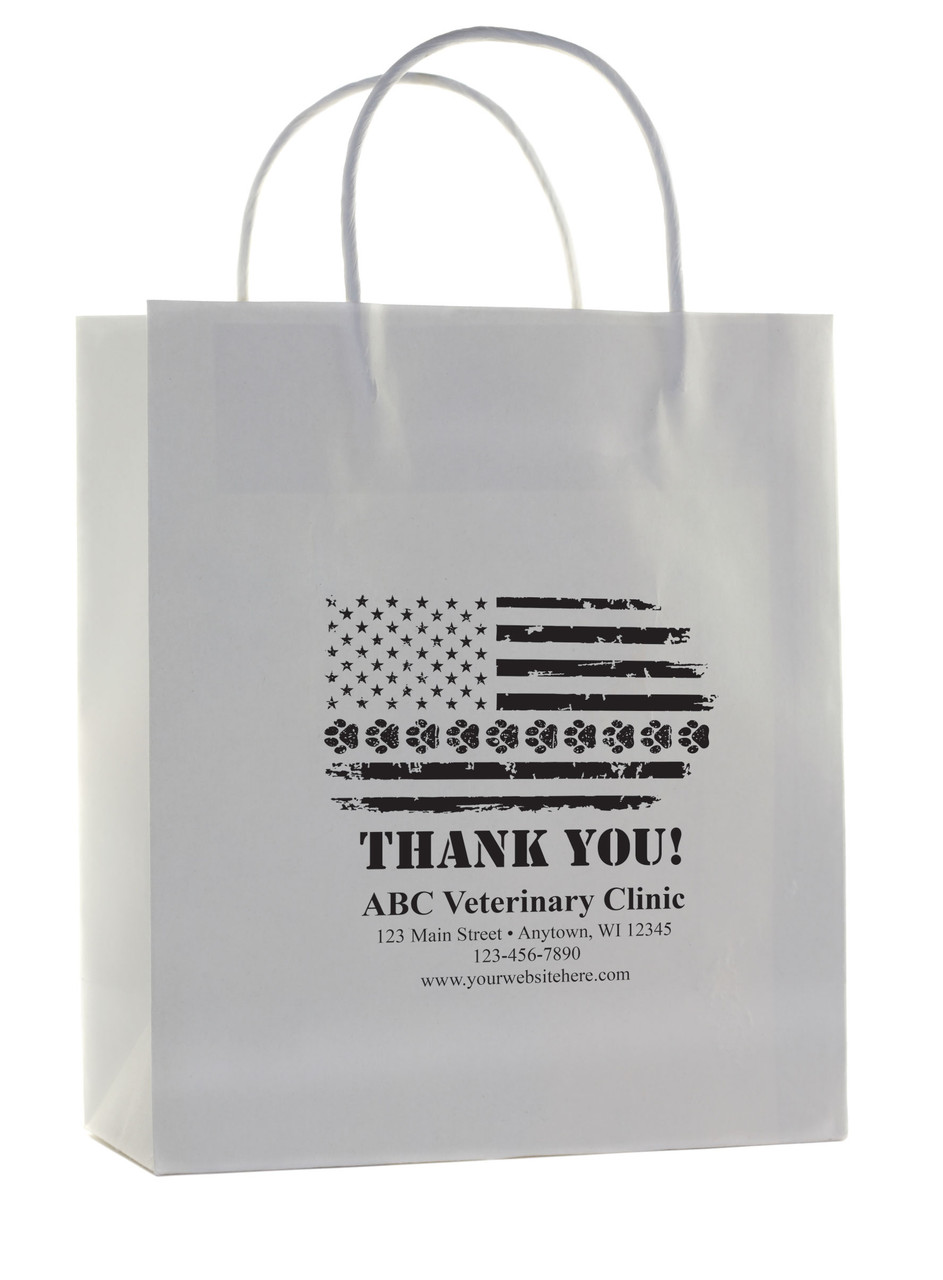 HSD65 - Personalized Handled Paper Bag (Multiple Imprint Colors Available) (HSD65)white