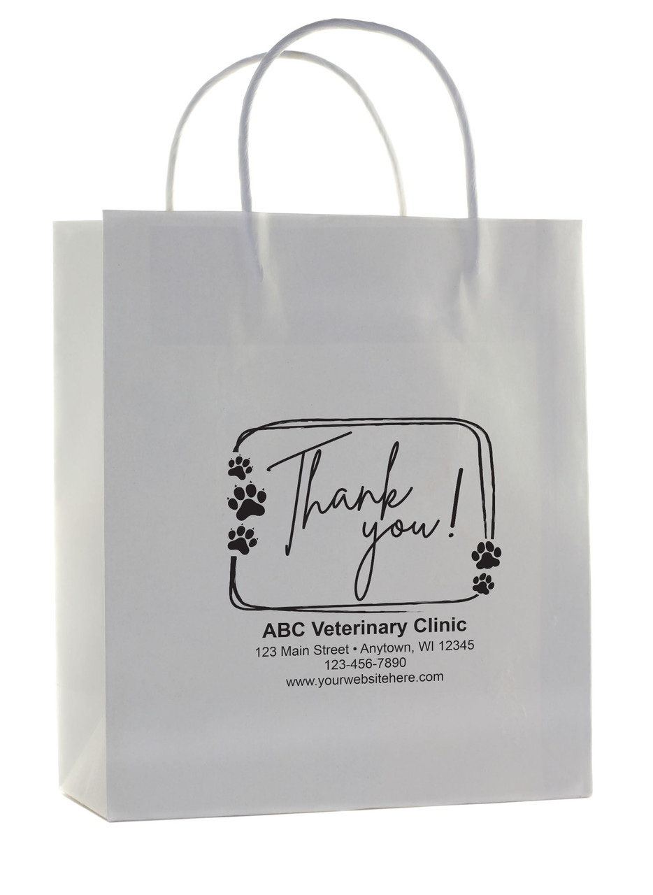 HSD67 - Personalized Handled Paper Bag (Multiple Imprint Colors Available) (HSD67)white