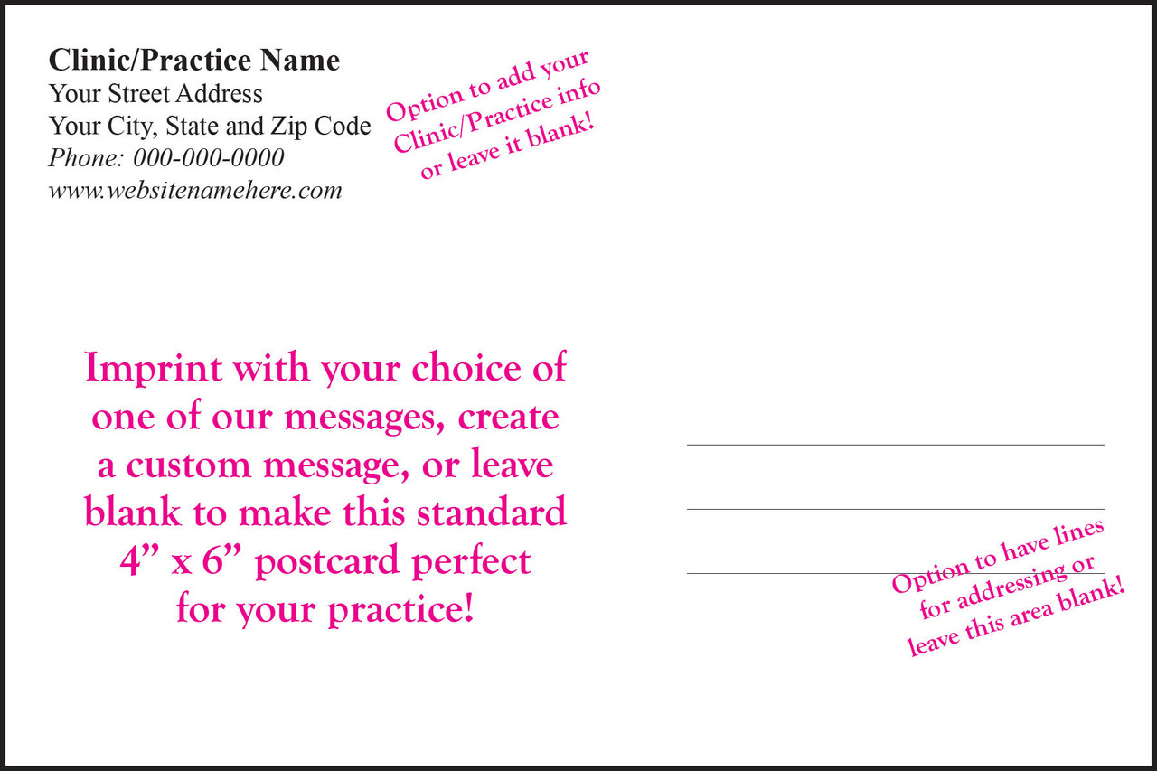 Mockup of how the back of a postcard could be utilized.