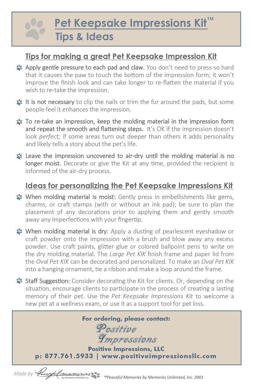 Tips & Ideas for Pet Keepsake Impression Kits.