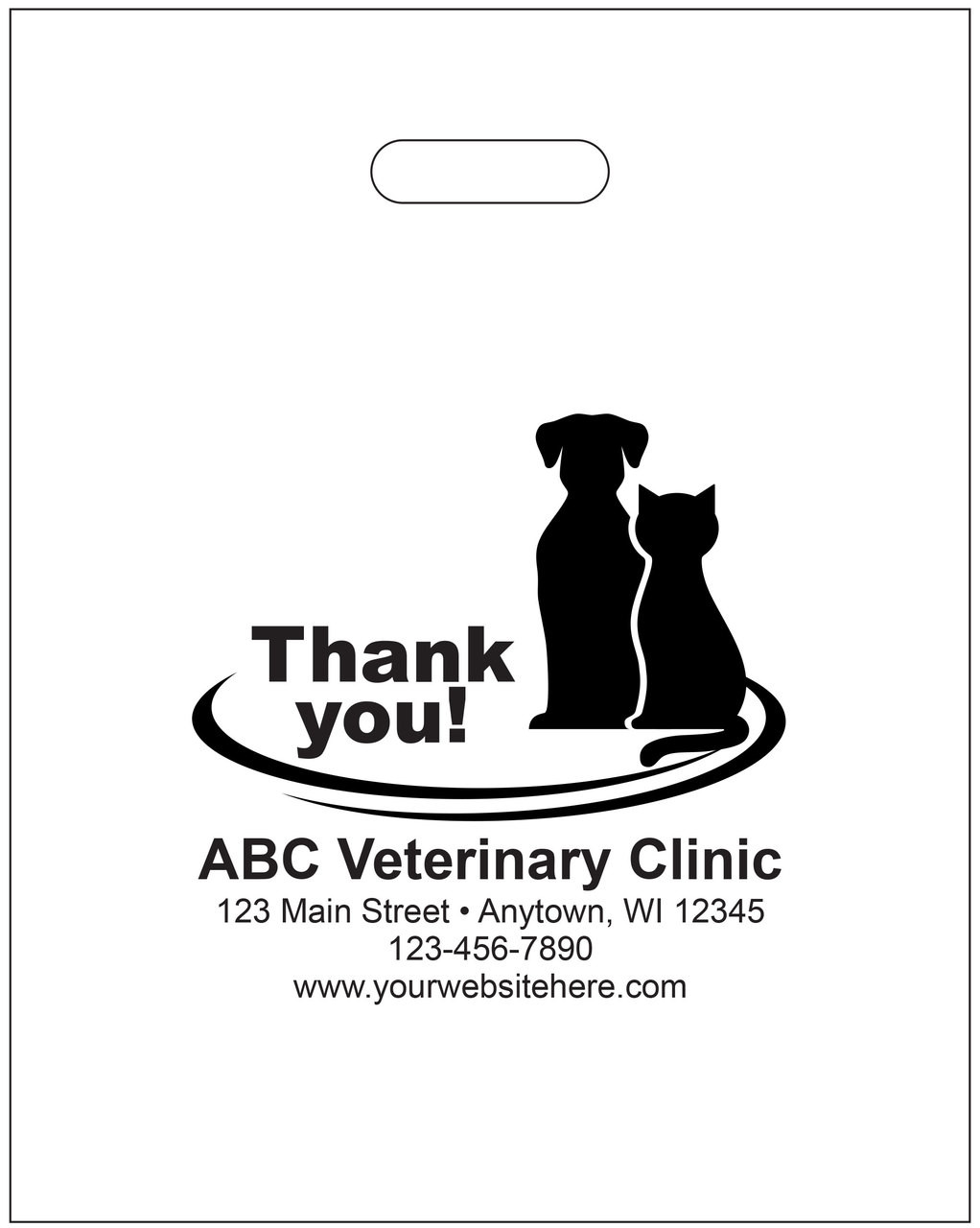 PTS3 - Personalized Plastic Tote Bag - 9" x 12" PTS3 - Personalized Plastic Tote Bag - 9" x 12"