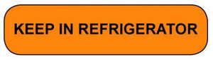  Orange rounded rectangle label with black text KEEP IN REFRIGERATOR