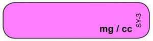  Pink purple gradient syringe label with mg / cc text and blank writing space