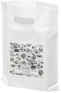 PTS36 - Personalized Plastic Tote Bag - 9 1/2" x 12" (Multiple Bag & Imprint Colors Available)