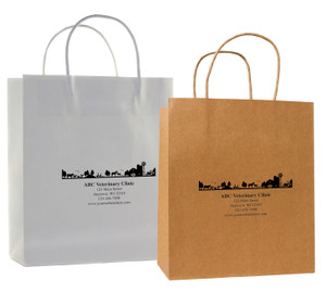 HSD38 - Personalized Handled Paper Bag (Multiple Imprint Colors Available)