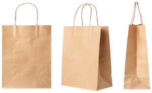 KPPS- Small Plain Kraft Paper Bag with Handles - 8"x4.5"x10.25" (KPPS) Multi View KPPS- Small Plain Kraft Paper Bag with Handles - 8"x4.5"x10.25" (KPPS) Multi View