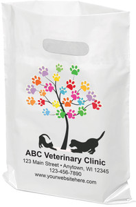 FCPTS2- Full Color Personalized Plastic Die-Cut Tote Bag