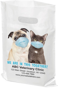 FCPTS10- Full Color Personalized Plastic Die-Cut Tote Bag