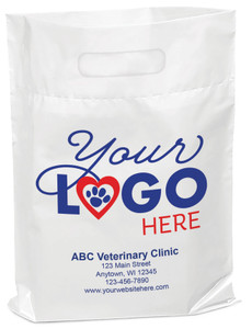 FCPTLP- Full Color Personalized Plastic Die-Cut Tote Bag (Multiple Imprint Colors Available) - Customized products not available for online ordering. Please call 877-761-5933 to place your order. (FCPTLP)