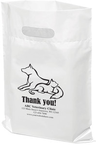 PTL51- Personalized Plastic Tote Bag - 12" x 15" (Multiple Bag & Imprint Colors Available) (PTL51)