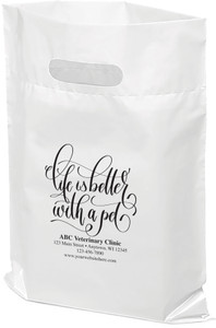 PTL53- Personalized Plastic Tote Bag - 12" x 15" (Multiple Bag & Imprint Colors Available) (PTL53)