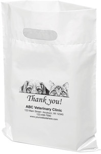 PTS58 - Personalized Plastic Tote Bag - 9 1/2" x 12" (Multiple Bag & Imprint Colors Available) (PTS58) PTS58 - Personalized Plastic Tote Bag - 9 1/2" x 12" (Multiple Bag & Imprint Colors Available) (PTS58)