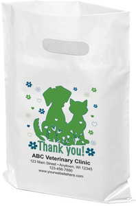 FCPTL44- Full Color Personalized Plastic Die-Cut Tote Bag (Multiple Imprint Colors Available) (FCPTL44)