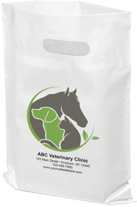 FCPTS48- Full Color Personalized Plastic Die-Cut Tote Bag (Multiple Imprint Colors Available) (FCPTS48)