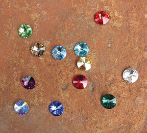 SCSAMPLE - Swarovski Crystal Gemstones  Sample Pack, 12 gems, 1 each of the 12 color of gemstones. For ClayPaws® Prints