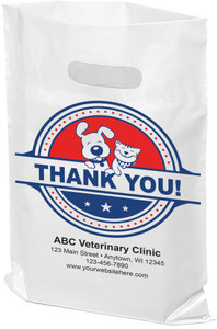 FCPTS49- Full Color Personalized Plastic Die-Cut Tote Bag (Multiple Imprint Colors Available) (FCPTS49)