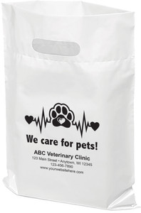 PTL66- Personalized Plastic Tote Bag - 12" x 15" (Multiple Bag & Imprint Colors Available) (PTL66)