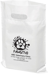 PTL68- Personalized Plastic Tote Bag - 12" x 15" (Multiple Bag & Imprint Colors Available) (PTL68)