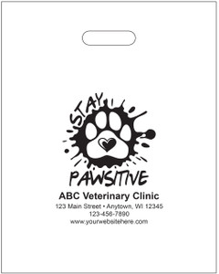 PTL68- Personalized Plastic Tote Bag - 12" x 15" (Multiple Bag & Imprint Colors Available) (PTL68)2