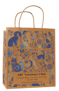 FCHSD50 - Personalized Handled Paper Bag (Multiple Imprint Colors Available) (FCHSD50)  kraft