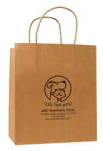 HSD70 - Personalized Handled Paper Bag (Multiple Imprint Colors Available) (HSD70)  kraft