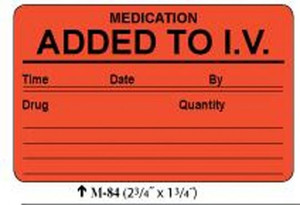 M-84:  "Added To IV" Lab Results Labels