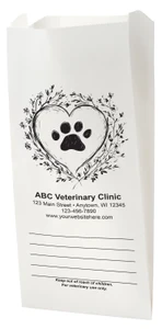 PBD74 heart with branches and flowers around pawprint.