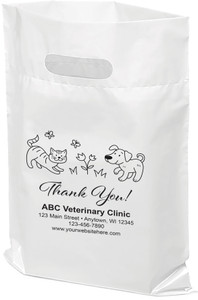 PTS73 - Personalized Plastic Tote Bag - 9 1/2" x 12" (Multiple Bag & Imprint Colors Available)