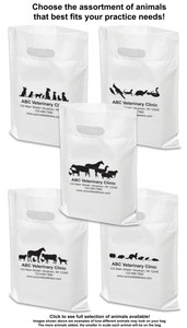 PTL71- Personalized Plastic Tote Bag - 12" x 15" (Multiple Bag &  Imprint Colors Available)