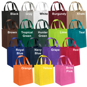 Selection of available tote bag colors for non-woven bags