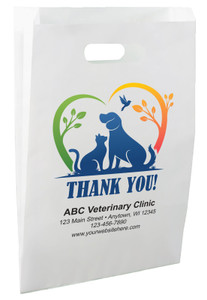 FCPHL54- Full Color Personalized Paper Die-Cut Bag (Multiple Imprint Color Available)
