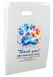 FCPHL56- Full Color Personalized Paper Die-Cut Bag (Multiple Imprint Color Available)