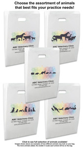 FCPHS57- Full Color Personalized Paper Die-Cut Bag (Multiple Imprint Colors Available)