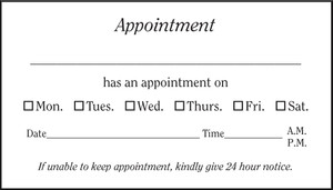 VBCSTD134-Standard, Appointment Backed, or Magnetic Business Card VBCSTD134-Standard, Appointment Backed, or Magnetic Business Card