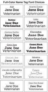 Font Options for Name Tag Font Options for Name Tag
