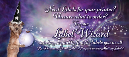dog with wizard hat talking about label wizard