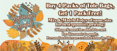 Leaves and Buy 4 get 1 free tote bags
