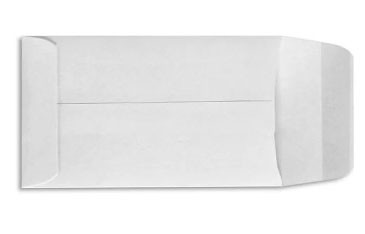 Image of a white plain Pill Envelope. 