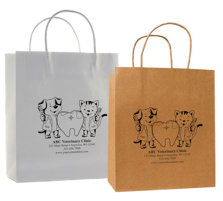 HSD43 - Personalized Handled Paper Bag (Multiple Imprint Colors Available)