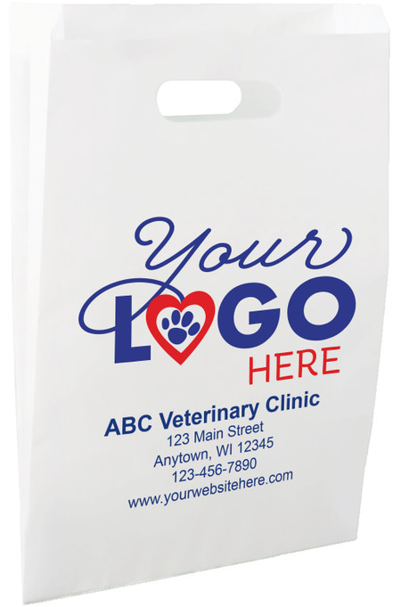 FCPTLP- Full Color Personalized Plastic Die-Cut Tote Bag (Multiple Imprint Colors Available) - Customized products not available for online ordering. Please call 877-761-5933 to place your order. (FCPTLP)