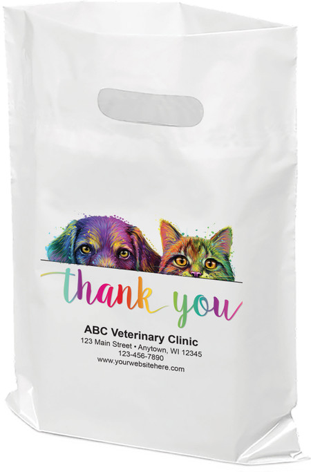 FCPTL46- Full Color Personalized Plastic Die-Cut Tote Bag (Multiple Imprint Colors Available) (FCPTL46)