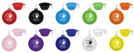 PCB6 - Personalized Pet Collapsible Bowl (Multiple Bowl Colors Available) (PCB6)