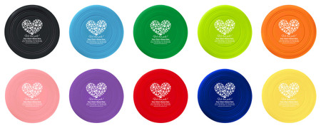 Heart-shaped paw print artwork above "It's for pets!" text with custom veterinary clinic information on a personalized silicone flier.

