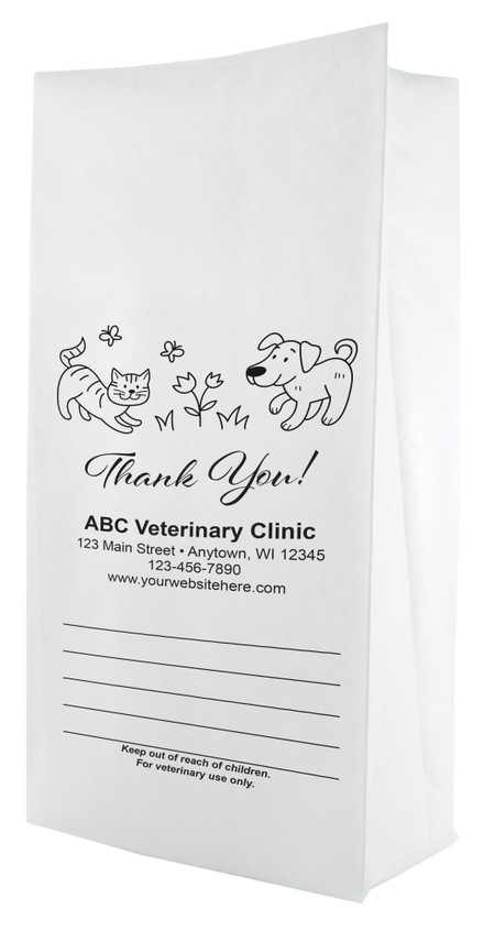 Playful pets with flowers and butterflies, "Thank You".