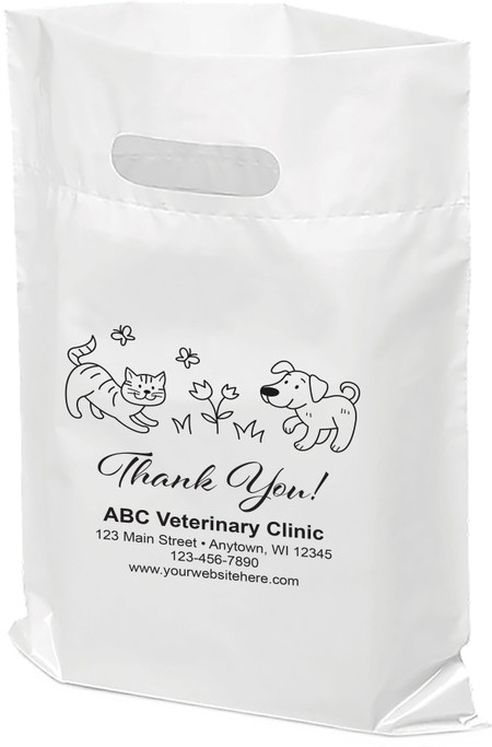 PTS73 - Personalized Plastic Tote Bag - 9 1/2" x 12" (Multiple Bag & Imprint Colors Available)
