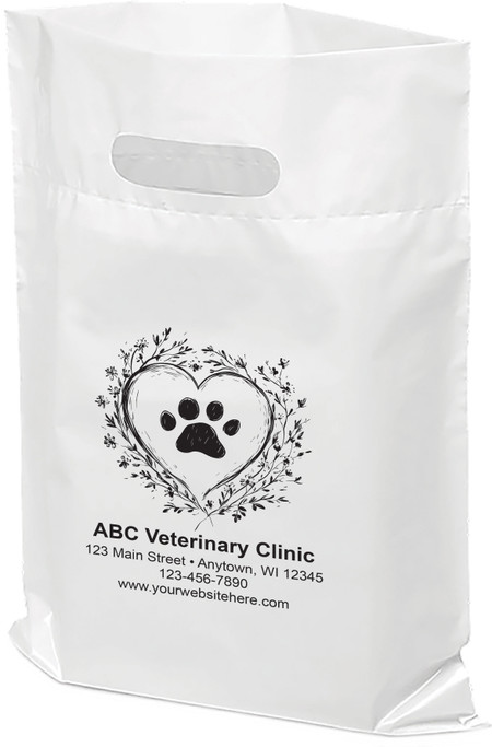 PTS74 - Personalized Plastic Tote Bag - 9 1/2" x 12" (Multiple Bag & Imprint Colors Available)