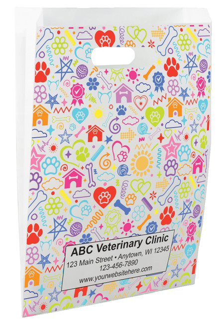 FCPHL53- Full Color Personalized Paper Die-Cut Bag (Multiple Imprint Color Available)