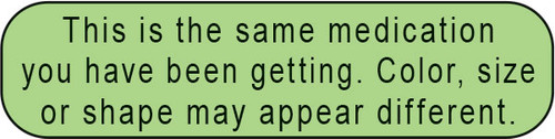 C-29: This is the same medication you have been getting. Color, size or shape may appear different.