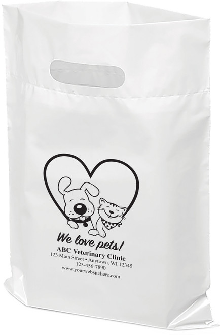 PTL44 - Personalized Plastic Tote Bag - 12" x 15" (Multiple Bag & Imprint Colors Available) PTL44 - Personalized Plastic Tote Bag - 12" x 15" (Multiple Bag & Imprint Colors Available)